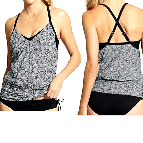 Athleta Laguna Side Scrunch Tankini Top - Picture 1 of 5